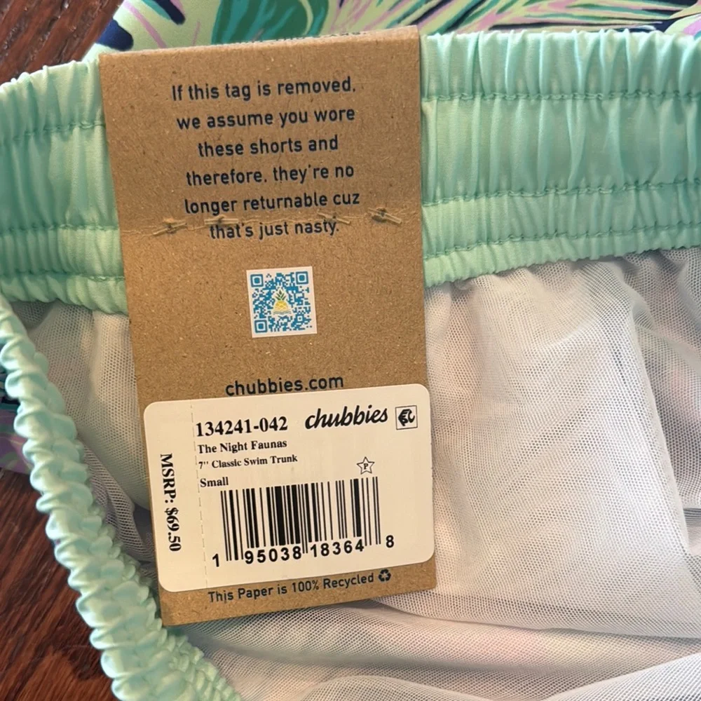 Chubbies Men's Floral Board Shorts - Navy and Pink - Picture 3 of 3